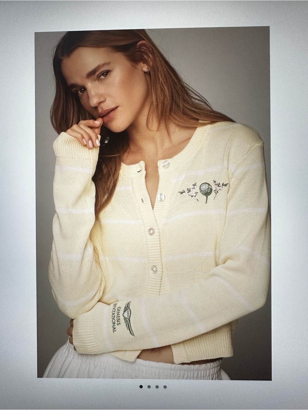 New with Tag! Anthropologie Yellow Button-Front Knit Golf Cardigan Sweater sz L